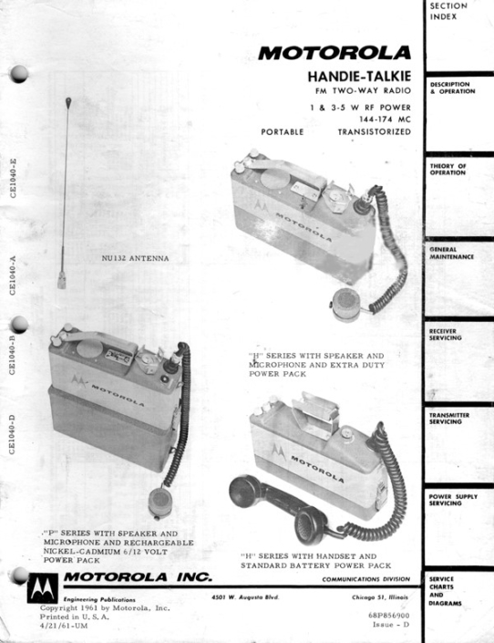 Motorola HandieTalkie VHF EMS Museum